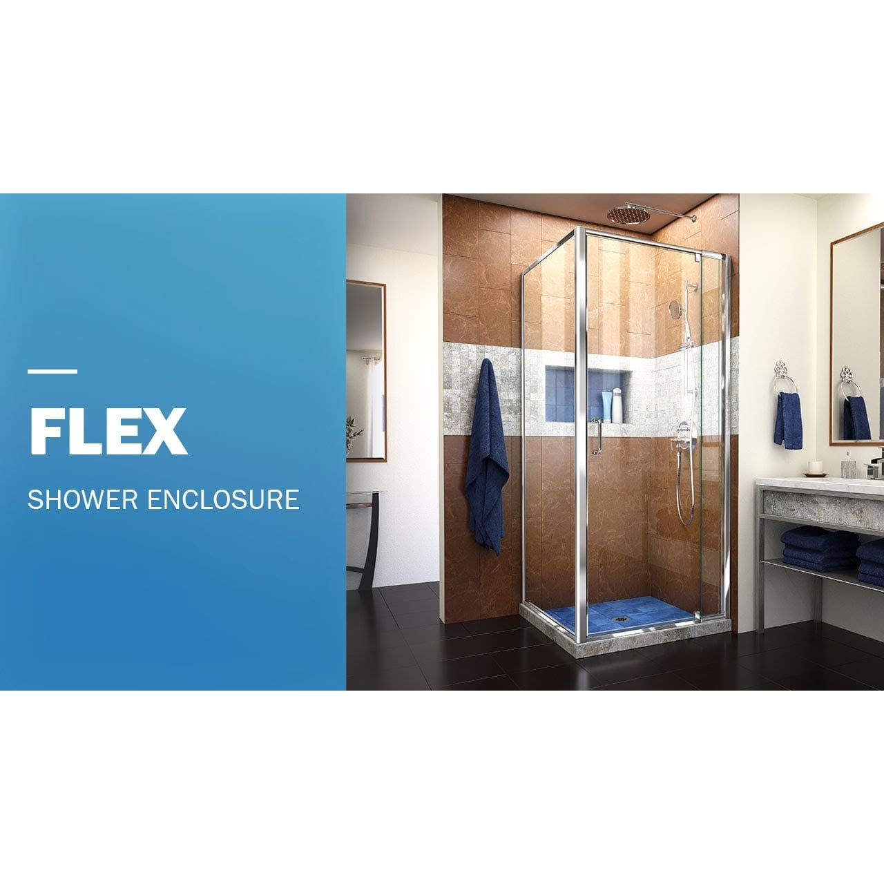 DreamLine Flex 30 1/2 inch D x 28 7/16 - 32 7/16 inch W x 72 inch